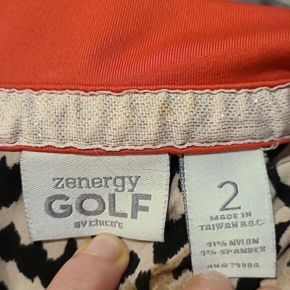 Chicos‎ zenergy golf pink rhinestone quarter button nylon stretch polo - Picture 4 of 5